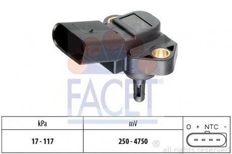103071 Датчик давления воздуха VW Caddy 1.4 i 95-> FACET подбор по vin на Brocar