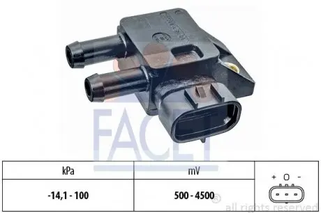103284 Датчик тиску повітря FACET підбір по vin на Brocar