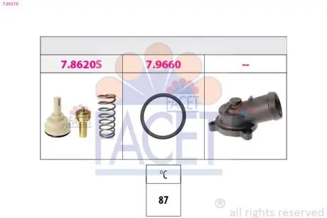 78621K 1 880 621K Термостат FACET підбір по vin на Brocar