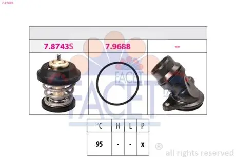 78743K Термостат Audi A3 sportback 1.8 tfsi (06-13) (7.8743K) FACET FACET подбор по vin на Brocar