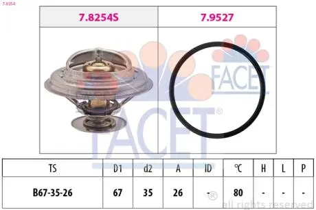78254 1 880 254 Термостат FACET підбір по vin на Brocar