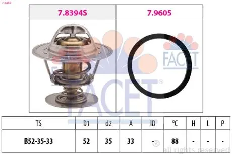 78483 1 880 483 Термостат FACET підбір по vin на Brocar
