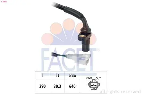 90465 Датчик обертів коленвала Citroen C1 1.0 (05-) (9.0465) Facet FACET підбір по vin на Brocar