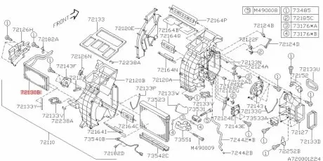 72130XA00A Радиатор печки SUBARU подбор по vin на Brocar
