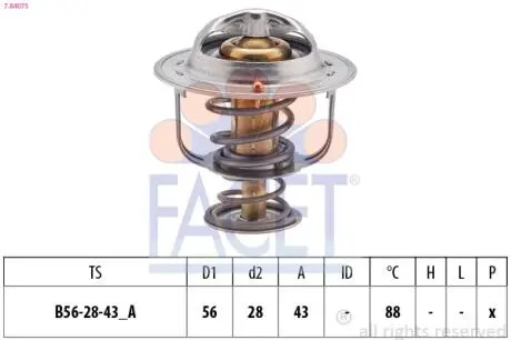 78407S Термостат FACET підбір по vin на Brocar