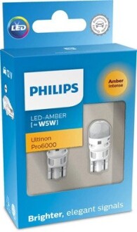 11961AU60X2 Автолампа Philips 11961AU60X2 Ultinon Pro6000 W5W прозрачная PHILIPS подбор по vin на Brocar