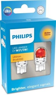 11066AU60X2 Автолампа Philips 11066AU60X2 Ultinon Pro6000 W21/5W W3x16q красная PHILIPS подбор по vin на Brocar