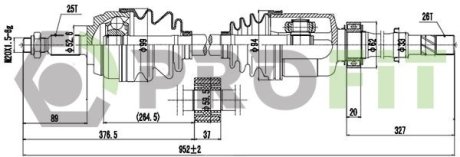27301338 Піввісь PROFIT підбір по vin на Brocar