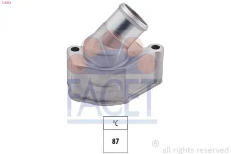 78352 Термостат Chevrilet Captiva/Lacetti/ Daewoo Leganza/Nubira/ Opel Antara 1.6-2.4 97-13 (87C) з прокла FACET підбір по vin на Brocar
