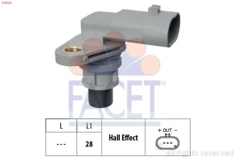 90626 Датчик положення распредвала Fiat Doblo/Ducato / Opel Combo 1.6-2.0 D/CDTI 10-> FACET підбір по vin на Brocar