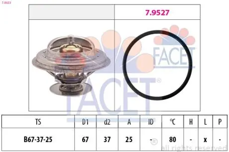 78623 Термостат OM 615-617/BMW 3(E30)/5(E12/E28) 68-/VW 2.3-3.2 V6/VR6 90- (79 C) FACET підбір по vin на Brocar
