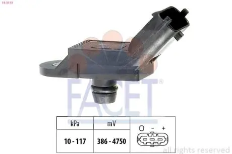 103133 Датчик тиску наддуву (4 конт.) AUDI A1/A3-A8/CADDY/PASSAT/T5 1.2-6.3 03- FACET підбір по vin на Brocar