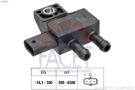 103389 Датчик тиску повітря BMW 1/3/4/5/7/X1/X3/X5/X7 1.5-6.6 i/d 11-> FACET підбір по vin на Brocar