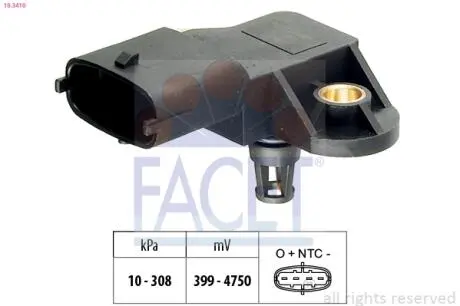 103410 Датчик тиску повітря Suzuki Swift/SX4/Vitara 1.0/1.4i 13-> FACET підбір по vin на Brocar