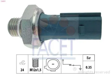 70177 Датчик тиску масла Mercedes Benz W169/245 M266 04-> FACET підбір по vin на Brocar