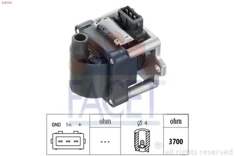 98114 Котушка запалювання A80/Caddy/Golf/Passat 1.0-2.5 85-10 FACET підбір по vin на Brocar