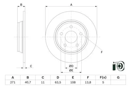 0986479F78 Гальмівний диск BOSCH підбір по vin на Brocar