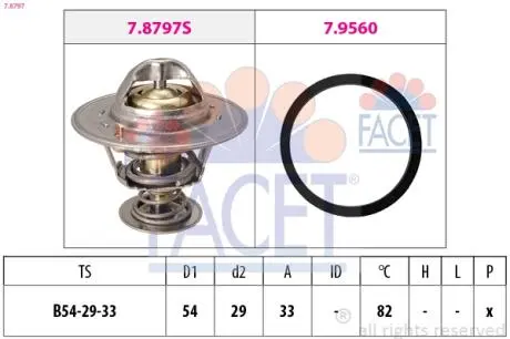 78797 Термостат FACET підбір по vin на Brocar