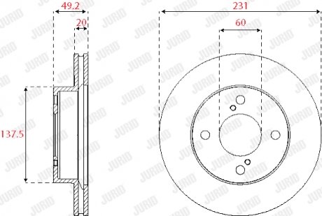 563253JC TARCZA HAM./PRZ/ SUZUKI CELERIO 1,0 09- JURID підбір по vin на Brocar