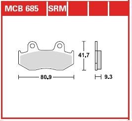 MCB685SRM Комплект тормозных колодок TRW підбір по vin на Brocar