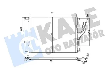 345425 Радіатор кондиціонера Hyundai IX35/KIA Carens IV, Sportage (10-) 1.7 CRDi, 2.0 CRDi (345425) KALE OTO RADYATOR KALE OTO RADYATOR підбір по vin на Brocar