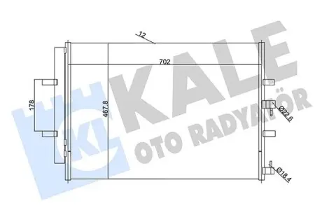 345695 Радиатор кондиционера Tourneo Custom,Transit Custom -12 KALE OTO RADYATOR підбір по vin на Brocar