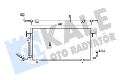 345340 Радиатор кондиционера Berlingo,Partner 1.8D/1.9D 96- KALE OTO RADYATOR підбір по vin на Brocar