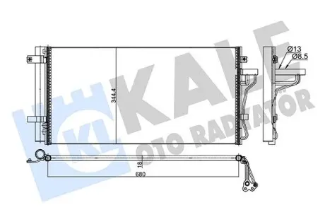 345445 HYUNDAI Радиатор кондиционера Grandeur,NF V 2.0/2.2CRDi 06- KALE OTO RADYATOR підбір по vin на Brocar