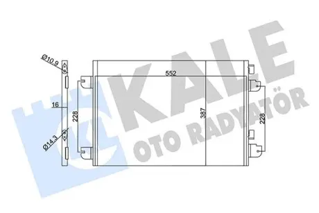 342830 Радіатор кондиціонера Megane I,Dacia Logan,Sandero KALE OTO RADYATOR підбір по vin на Brocar