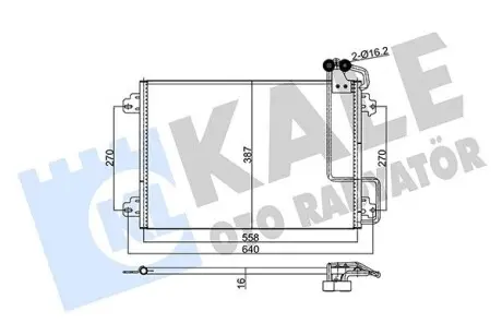345550 Радіатор кондиціонера Megane Scenic,Scenic I 98- KALE OTO RADYATOR підбір по vin на Brocar