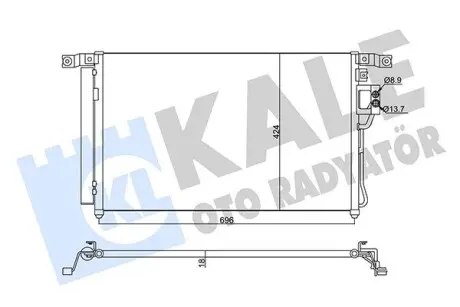 345440 Радиатор кондиционера Hyundai Santa Fe II (345440) KALE OTO RADYATOR KALE OTO RADYATOR підбір по vin на Brocar