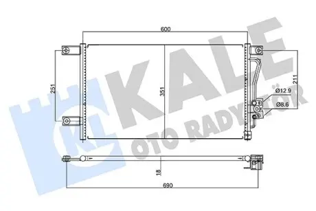 345785 MITSUBISHI Радиатор кондиционера L200,Pajero Sport 98- KALE OTO RADYATOR підбір по vin на Brocar