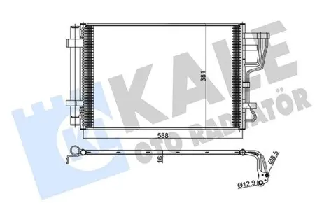 345455 Радиатор кондиционера Hyundai Elantra, i30/KIA Ceed (568X381X16) (06-12) 1.4, 1. KALE OTO RADYATOR підбір по vin на Brocar