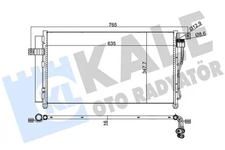 386300 HYUNDAI Радиатор кондиционера Accent III 1.4/1.6 05- KALE OTO RADYATOR підбір по vin на Brocar