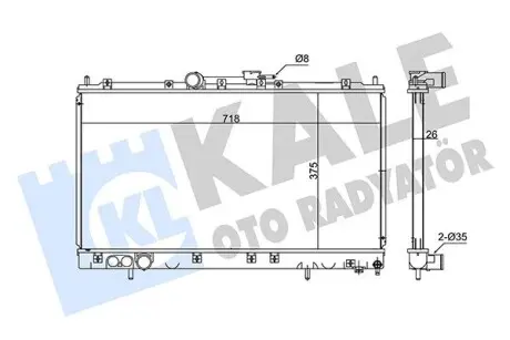 347975 MITSUBISHI Радіатор охолодження Galant VI 2.0/2.5 96- KALE OTO RADYATOR підбір по vin на Brocar