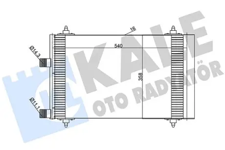 385600 Радіатор кондиціонера C4 I,C5 I,Peugeot 307 KALE OTO RADYATOR підбір по vin на Brocar