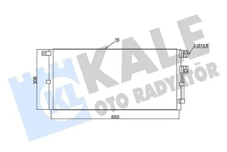 345480 JAGUAR Радиатор кондиционера X-Type 2.0d/2.2d 03- KALE OTO RADYATOR підбір по vin на Brocar