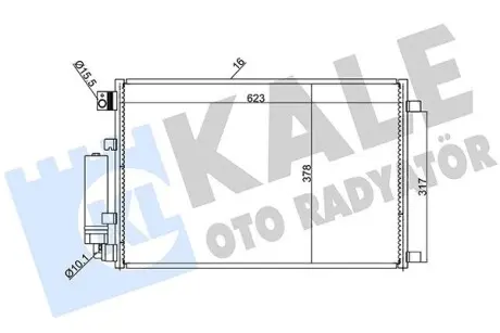 388600 Радіатор кондиціонера Qashqai 1.6/2.0 07- KALE OTO RADYATOR підбір по vin на Brocar