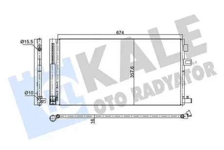 350675 Радіатор кондиціонера Fluence 1.6 13- KALE OTO RADYATOR підбір по vin на Brocar