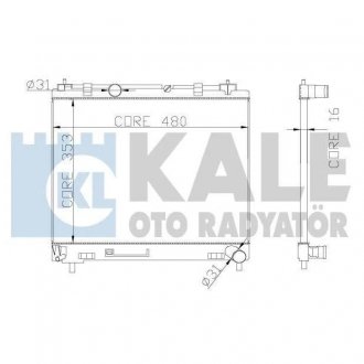 342140 Радиатор охлаждения Yaris 1.4 D-4D 05- KALE OTO RADYATOR підбір по vin на Brocar