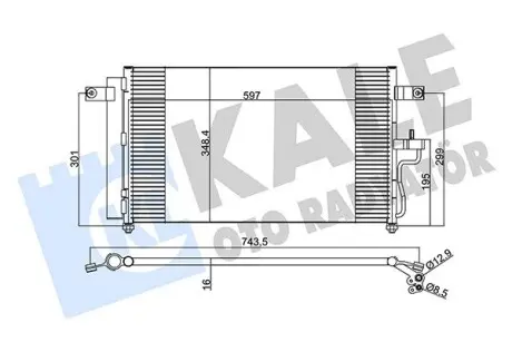 379000 HYUNDAI Радиатор кондиционера Accent II 99- KALE OTO RADYATOR підбір по vin на Brocar