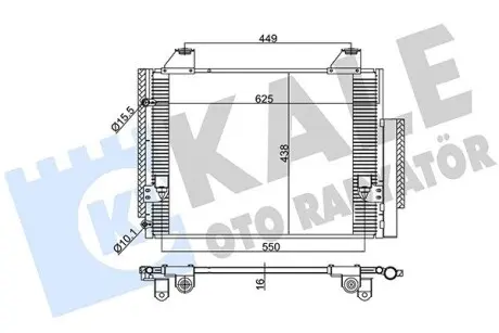 383500 TOYOTA Радиатор кондиционера Hilux VII 05- KALE OTO RADYATOR підбір по vin на Brocar