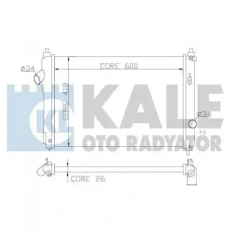 355100 CHEVROLET Радіатор охолодження Aveo 1.4 08- KALE OTO RADYATOR підбір по vin на Brocar