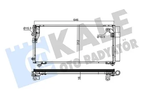 345635 CHRYSLER Радиатор кондиционера Sebring 01- KALE OTO RADYATOR підбір по vin на Brocar