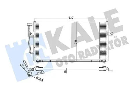 390400 VOLVO Радиатор кондиционера S40 I,V40 95- KALE OTO RADYATOR підбір по vin на Brocar