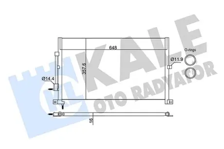 345375 Радіатор кондиціонера Mondeo III 00- KALE OTO RADYATOR підбір по vin на Brocar