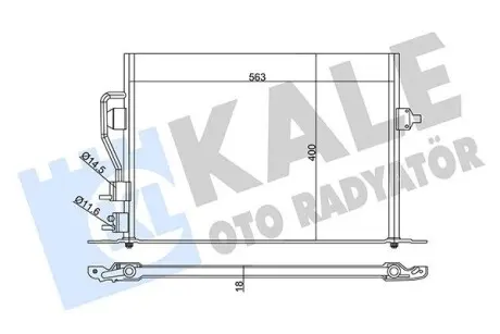 342880 Радіатор кондиціонера Mondeo II 96- KALE OTO RADYATOR підбір по vin на Brocar