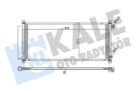 380500 HONDA Радиатор кондиционера CR-V I 95- KALE OTO RADYATOR підбір по vin на Brocar