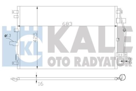 342650 VOLVO Радиатор кондиционера XC90 I 02- KALE OTO RADYATOR підбір по vin на Brocar
