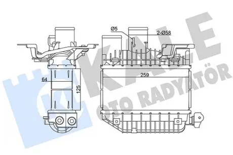 345135 TOYOTA Інтеркулер Avensis 2.0D-4D 99- KALE OTO RADYATOR підбір по vin на Brocar